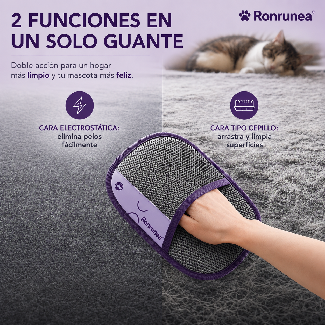Guante Quitapelos para Gato