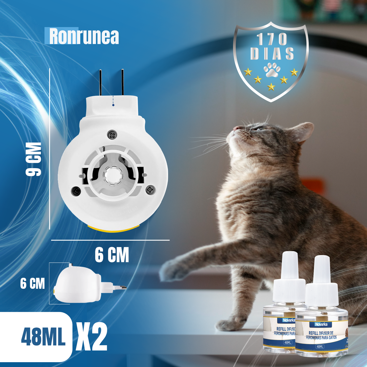 2 Difusores + 6 Recambios de Feromonas para Gatos