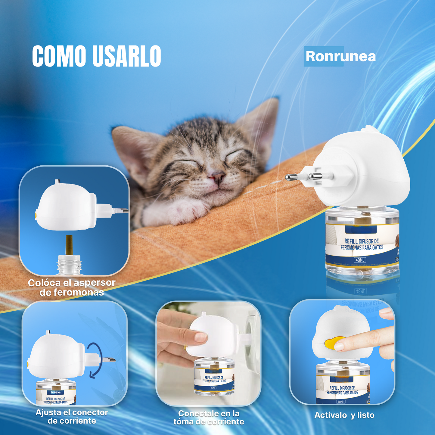 2 Difusores + 6 Recambios de Feromonas para Gatos