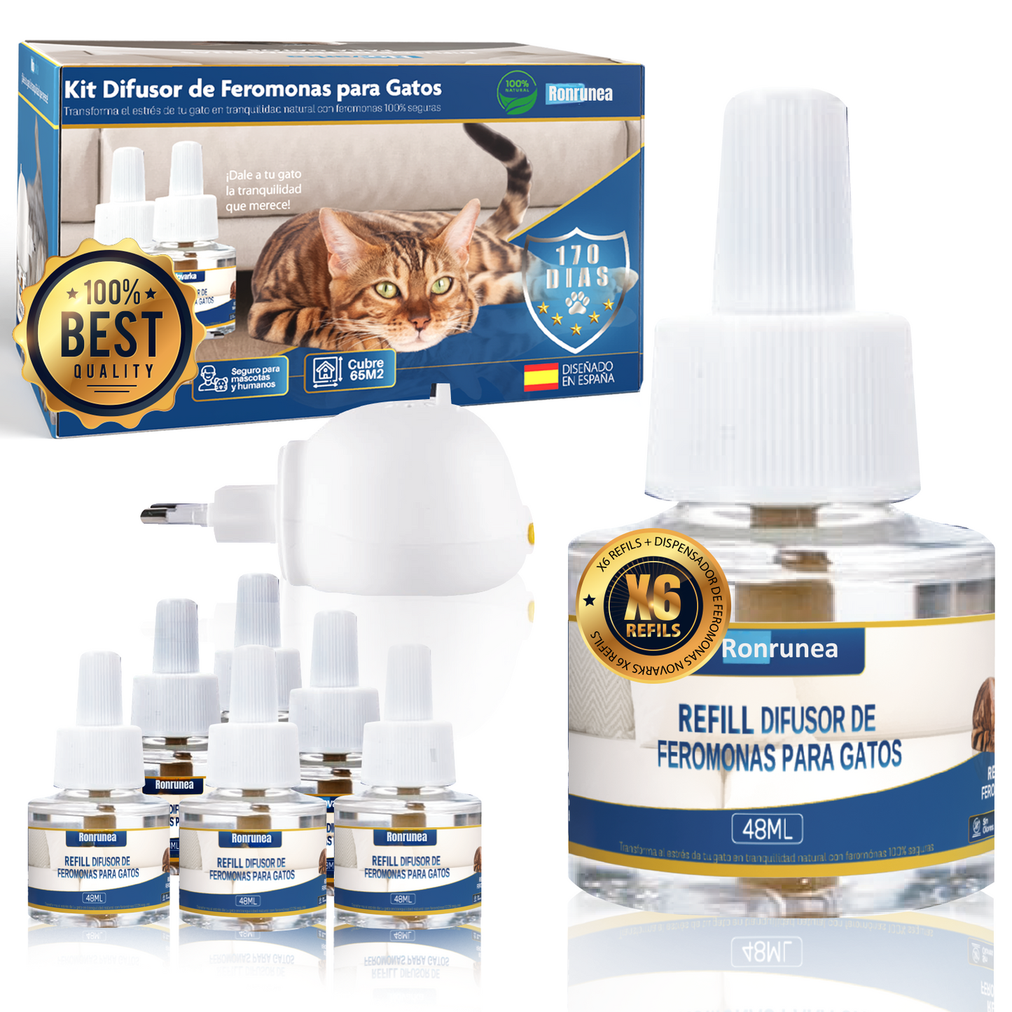 2 Difusores + 6 Recambios de Feromonas para Gatos